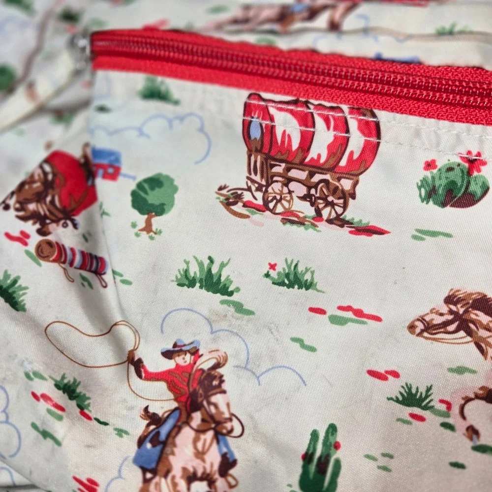Cath Kidston Cowboy Western Print Backpack Red Cream Novelty Bag